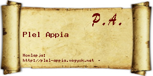 Plel Appia névjegykártya